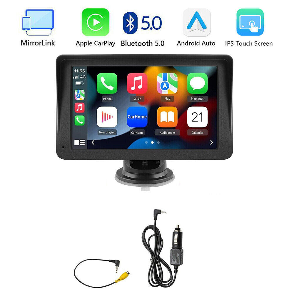 7" Touch Screen 2K Portable Car Wireless Apple Carplay&Androi