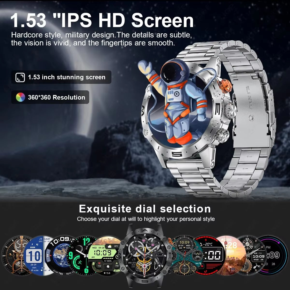 Bluetooth Call Smartwatch for Men Outdoor Sports Waterproof Watches Custom Dials Real Heart Rate Monitoring Smart Watch Man