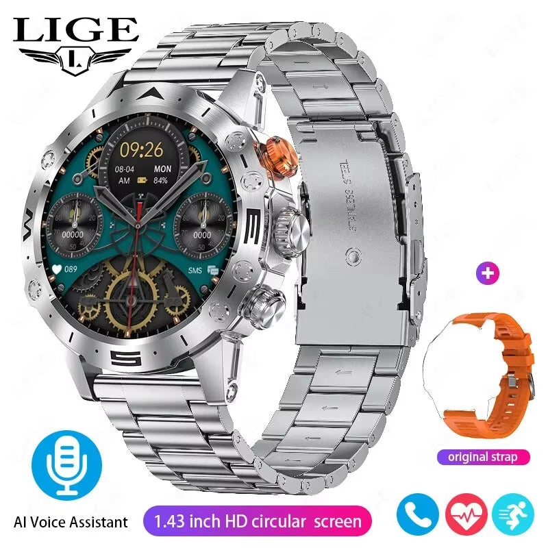 Bluetooth Call Smartwatch for Men Outdoor Sports Waterproof Watches Custom Dials Real Heart Rate Monitoring Smart Watch Man