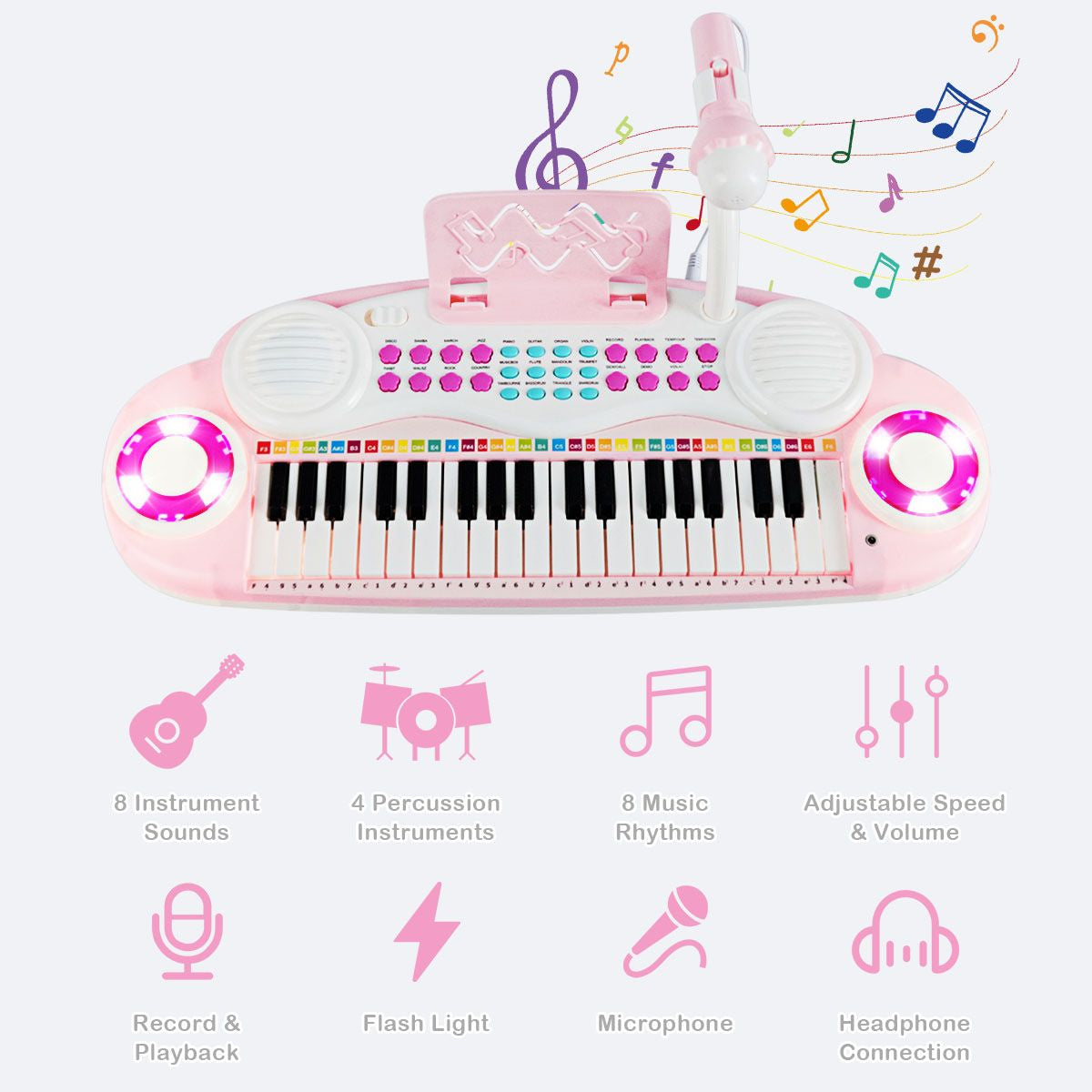 37 Keys Electronic Musical Instrument with Microphone