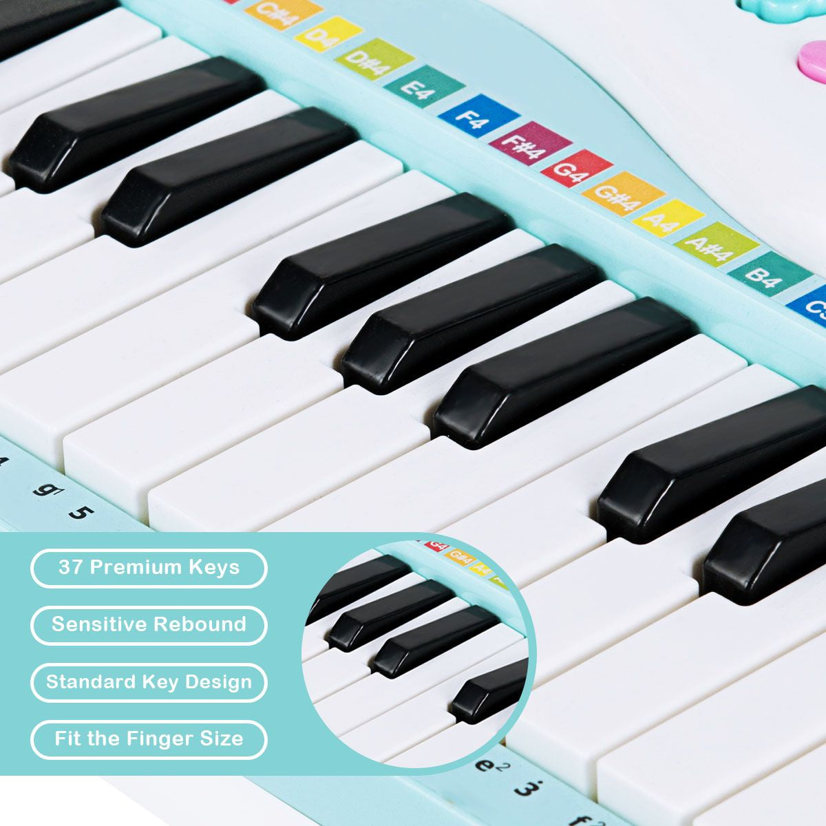 37 Keys Electronic Musical Instrument with Microphone