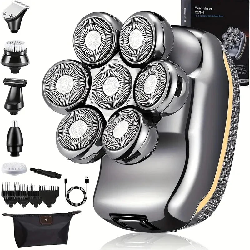 Intelligent Electric Seven Blade Shaver, Multifunctional and Fast Hair Clipper, Precise MEN'S Shaving Experience