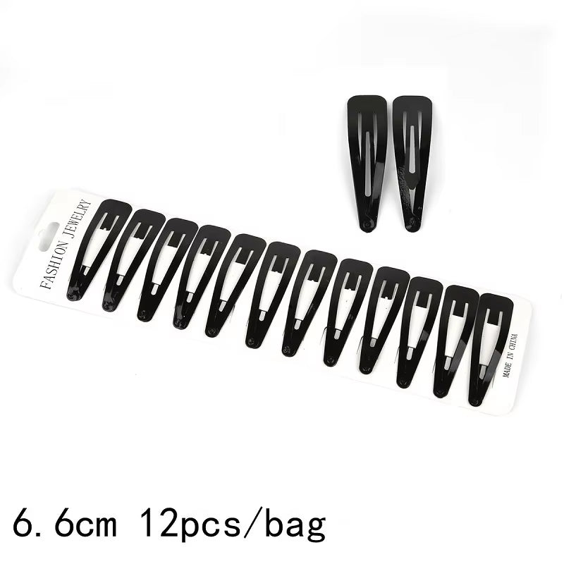 Black Sample 12Pcs/Set Metal Hair Barrettes Hairpins BB Headbands Hair Clips for Girls Womens Hairgrips Hair Styling Accessories