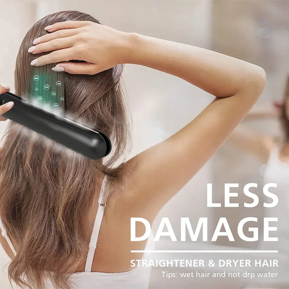 2 in 1 Portable Hair Straightener Flat Irons Straight and Curly Hair Ceramic 2022 Design Dual Voltage Hair Straightener