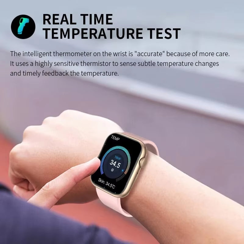 Bluetooth Call Smartwatch Women Men Sports Fitness Watches Woman Body Temperature Monitoring Waterproof Smart Watch Ladies