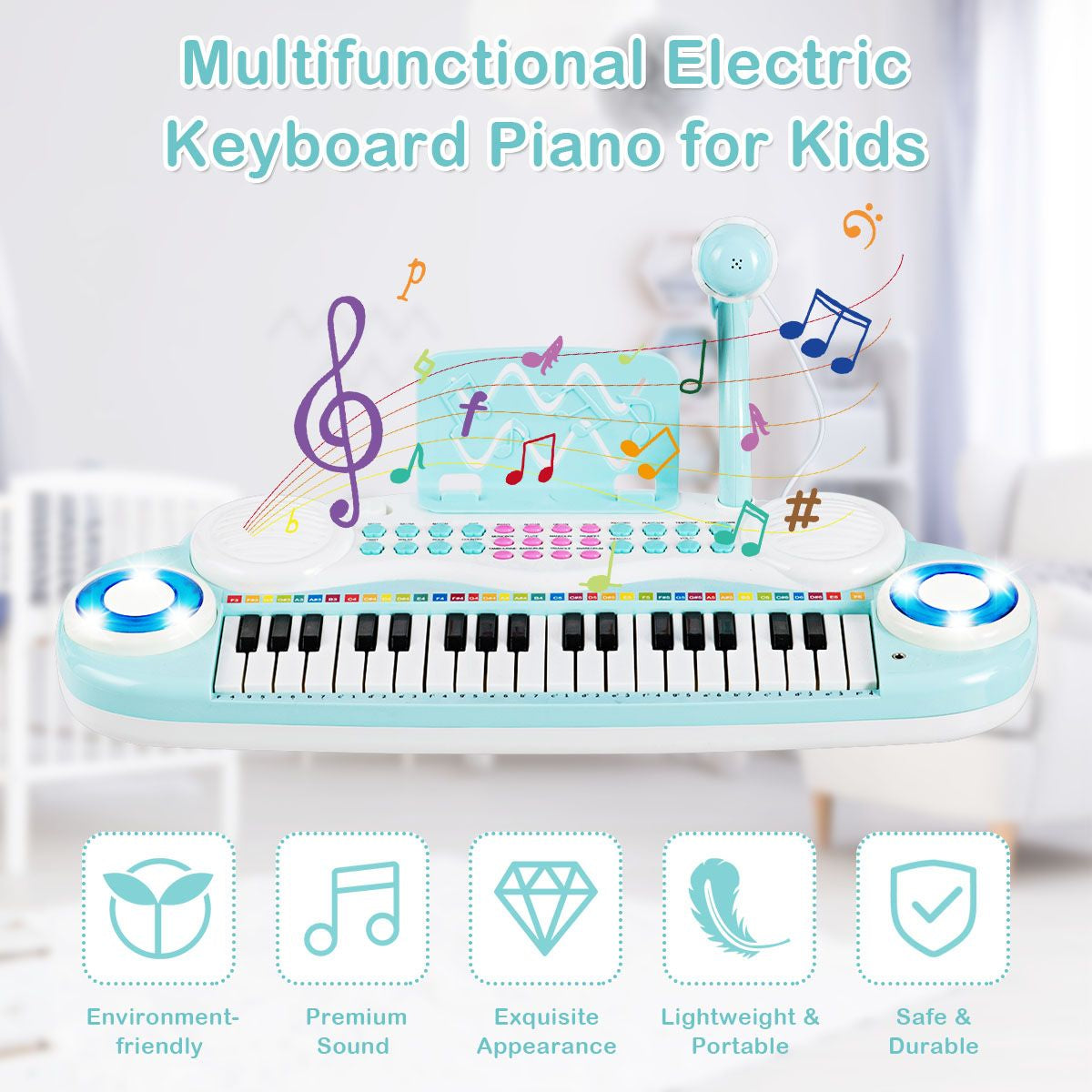 37 Keys Electronic Musical Instrument with Microphone