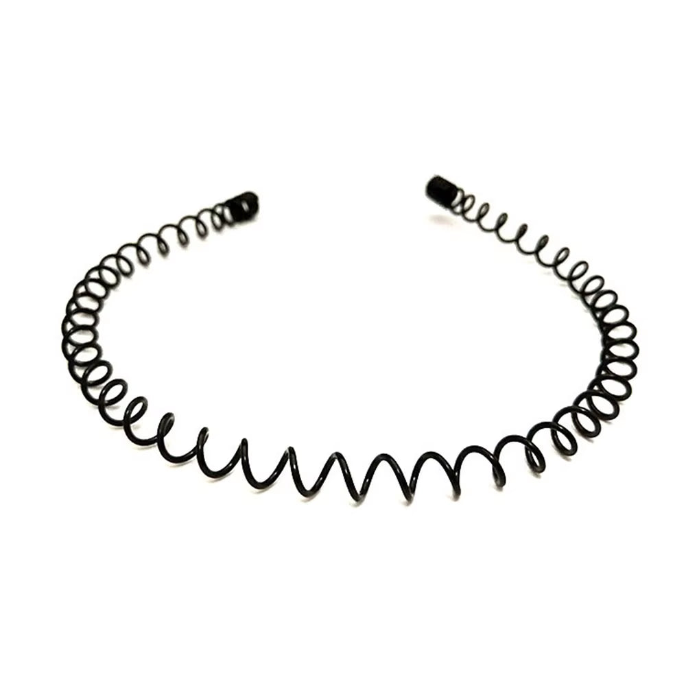 Men Women Unisex Black Metal Wavy Headband Hair Band Head Hoop Band Sport Headbands Headwear Hairband Hair Accessories