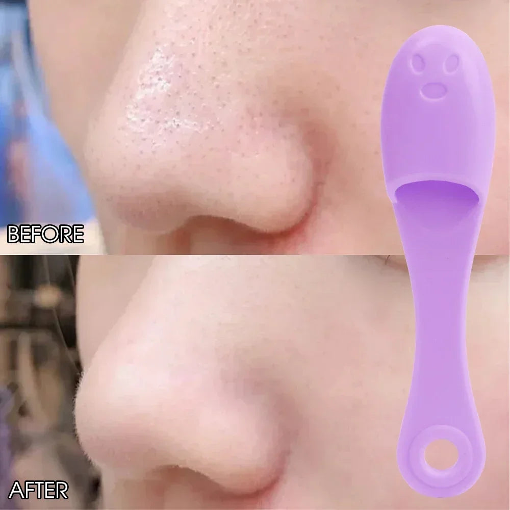 Silicone Nose Brush Facial Pore Cleaner Portable Blackhead Double-Sided Massage Brushes Beauty Cleaning Tool Facial Nasal Scrub