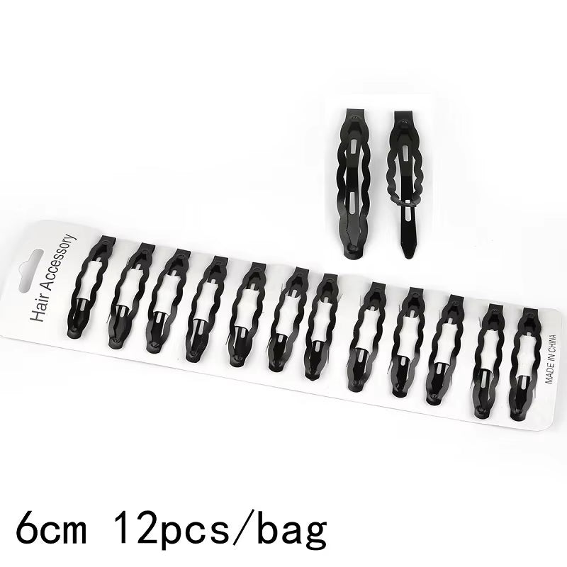 Black Sample 12Pcs/Set Metal Hair Barrettes Hairpins BB Headbands Hair Clips for Girls Womens Hairgrips Hair Styling Accessories