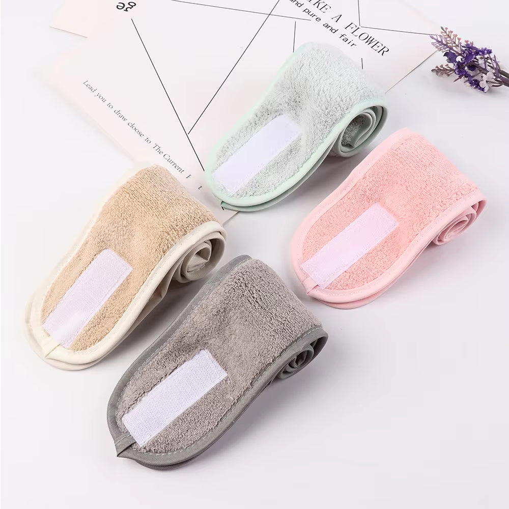Adjustable Wide Hairband Makeup Head Band Toweling Hair Wrap Shower Cap Stretch Salon SPA Facial Headband Make up Accessories