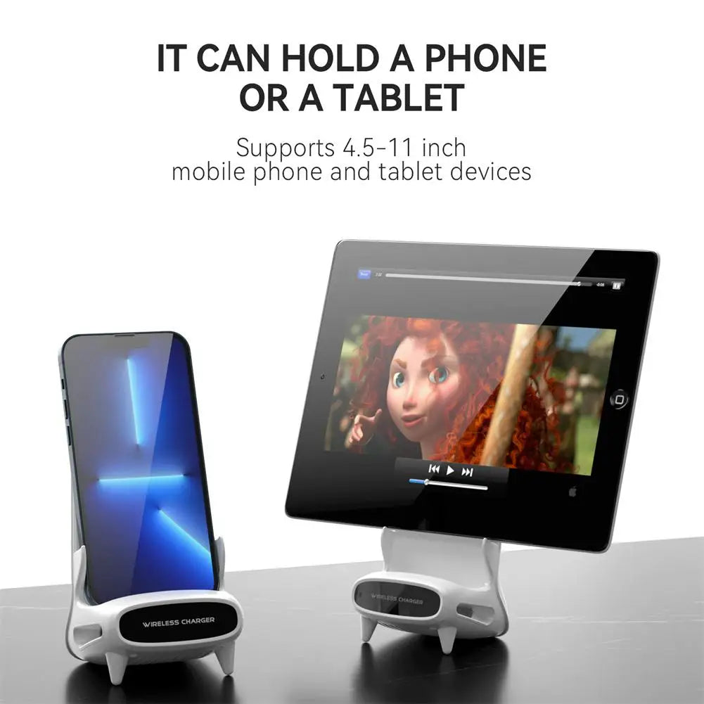 Multifunctional Portable Mini Chair Sound Desk Creative Mobile Phone Holder 15W Fast Charge Wireless Charger Office Desk Stand