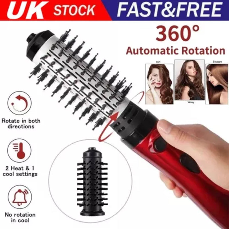 3In1 Hot Air Styler and Rotating Hair Dryer Hair Straightener Curler Brush Comb