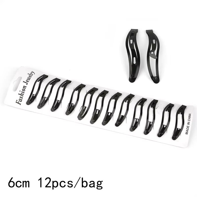 Black Sample 12Pcs/Set Metal Hair Barrettes Hairpins BB Headbands Hair Clips for Girls Womens Hairgrips Hair Styling Accessories