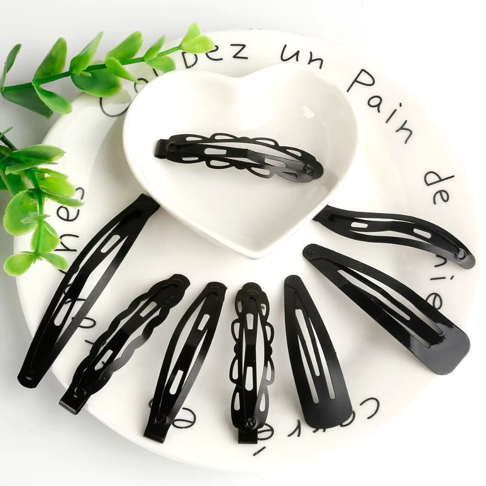 Black Sample 12Pcs/Set Metal Hair Barrettes Hairpins BB Headbands Hair Clips for Girls Womens Hairgrips Hair Styling Accessories