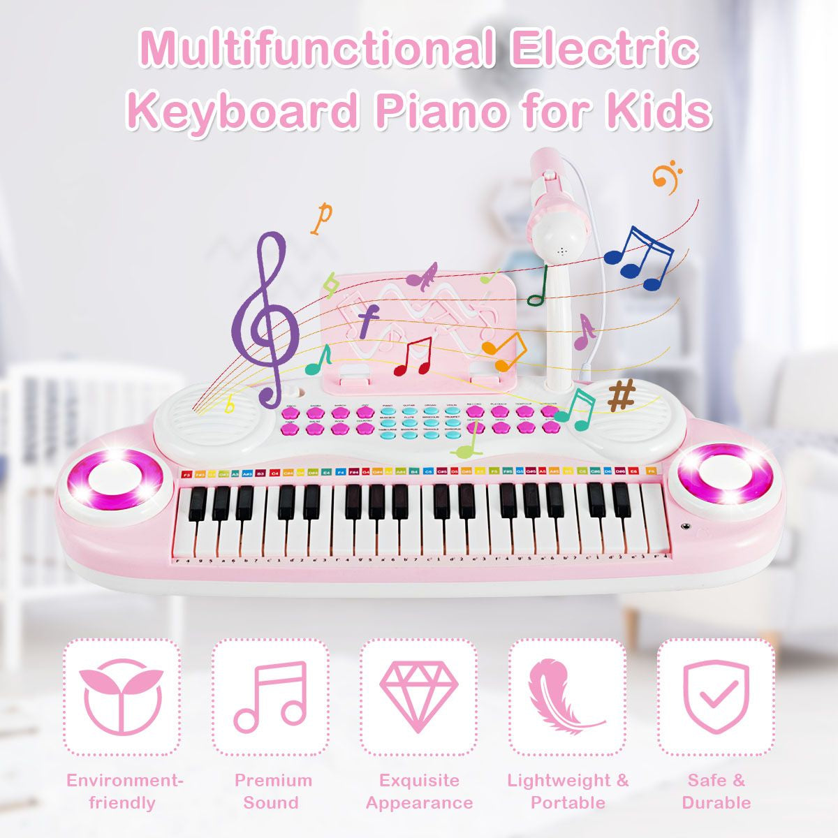 37 Keys Electronic Musical Instrument with Microphone