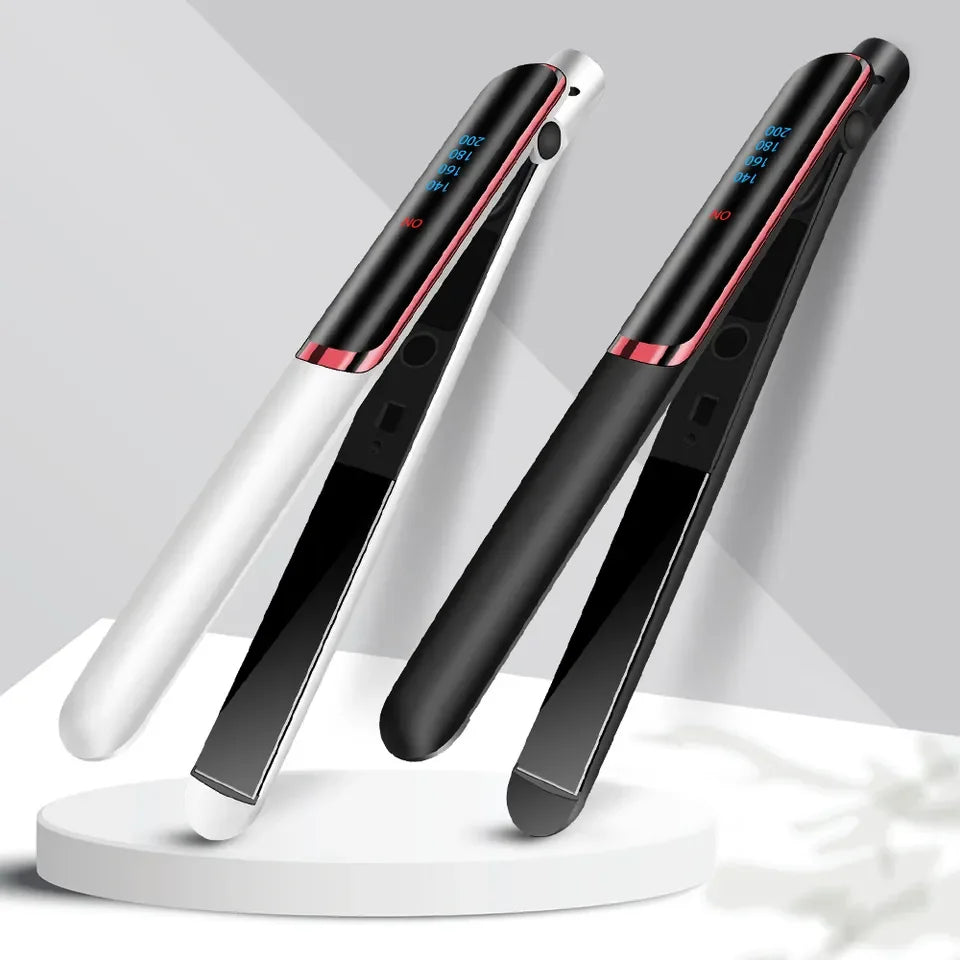 2 in 1 Portable Hair Straightener Flat Irons Straight and Curly Hair Ceramic 2022 Design Dual Voltage Hair Straightener