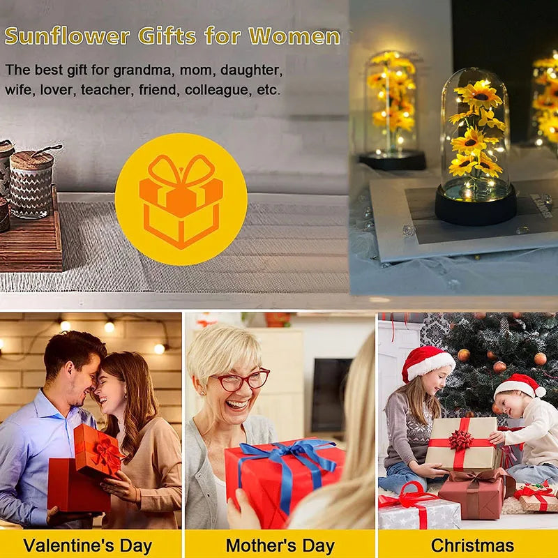 Graduation Season Gift Small Sunflower Plastic Set Mother'S Day Send Wife Send Mother Valentine'S Day Eternal Flower Gift Birthd