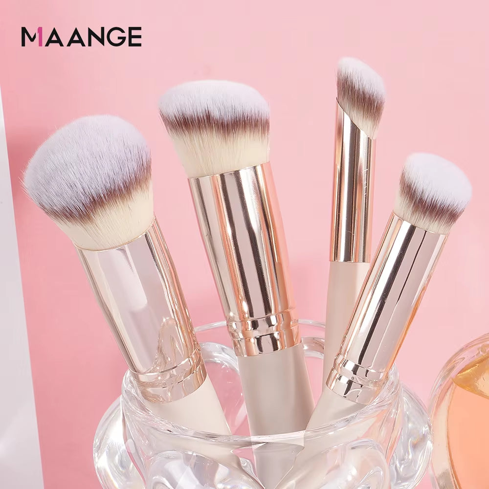 Gift Box 4 Pieces Face Makeup Brushes Kit Foundation Concealer Soft Bristles Flawless Beauty Tool for Women Facial Makeup