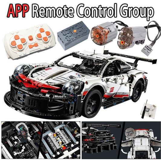 Technology Remote Control Sports Car 911 RSR Moc Racing Building Block Model Car DIY Toy Children Birthday Boy Gift Compatible