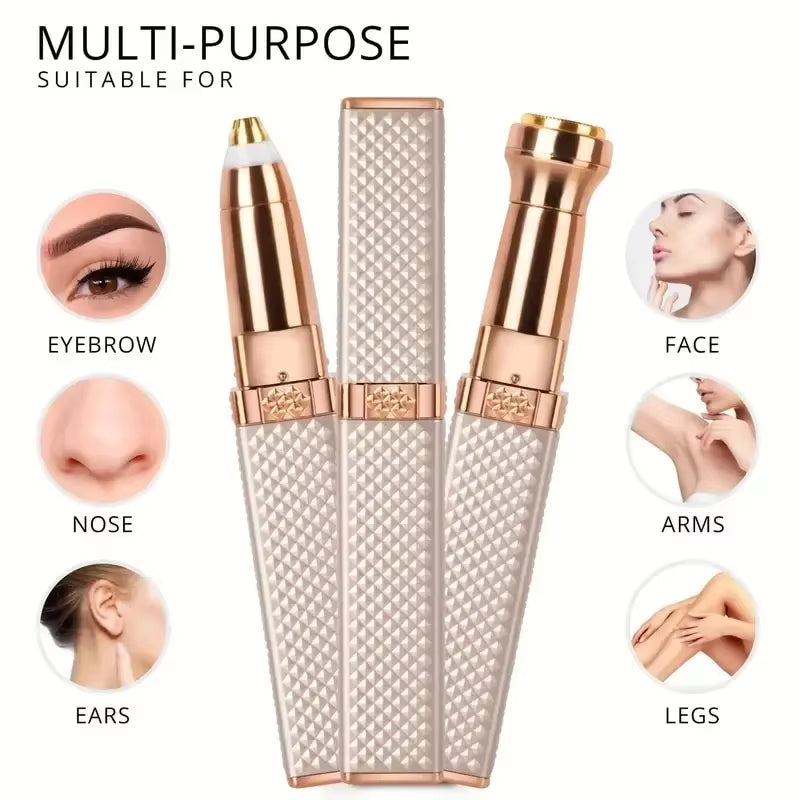 2 in 1 Women'S Electric Epilator USB Charging Portable Hair Remover Bikini Painless Shaver for Women Body Facial Eyebrow Trimmer