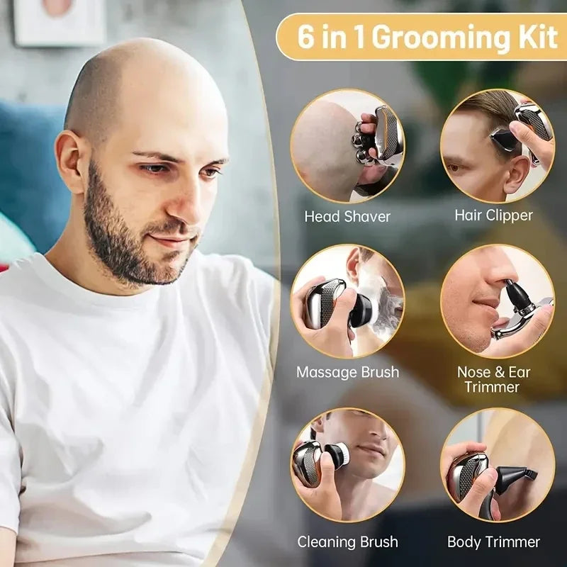 Intelligent Electric Seven Blade Shaver, Multifunctional and Fast Hair Clipper, Precise MEN'S Shaving Experience