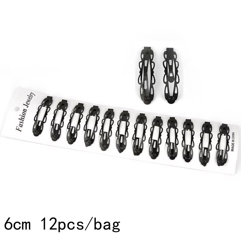 Black Sample 12Pcs/Set Metal Hair Barrettes Hairpins BB Headbands Hair Clips for Girls Womens Hairgrips Hair Styling Accessories