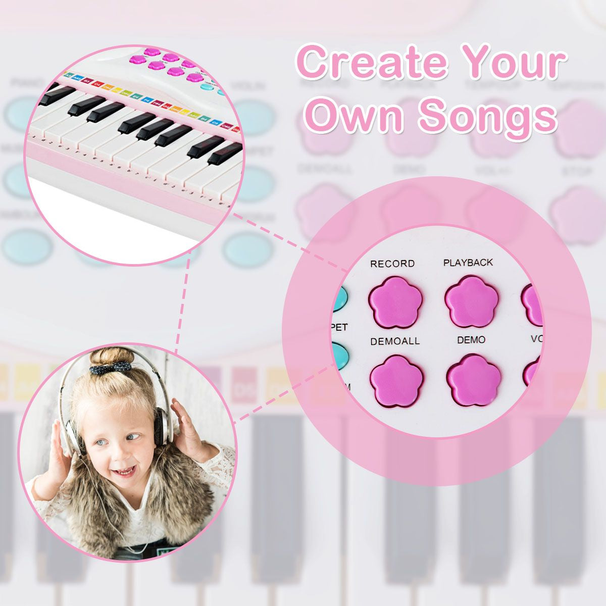 37 Keys Electronic Musical Instrument with Microphone