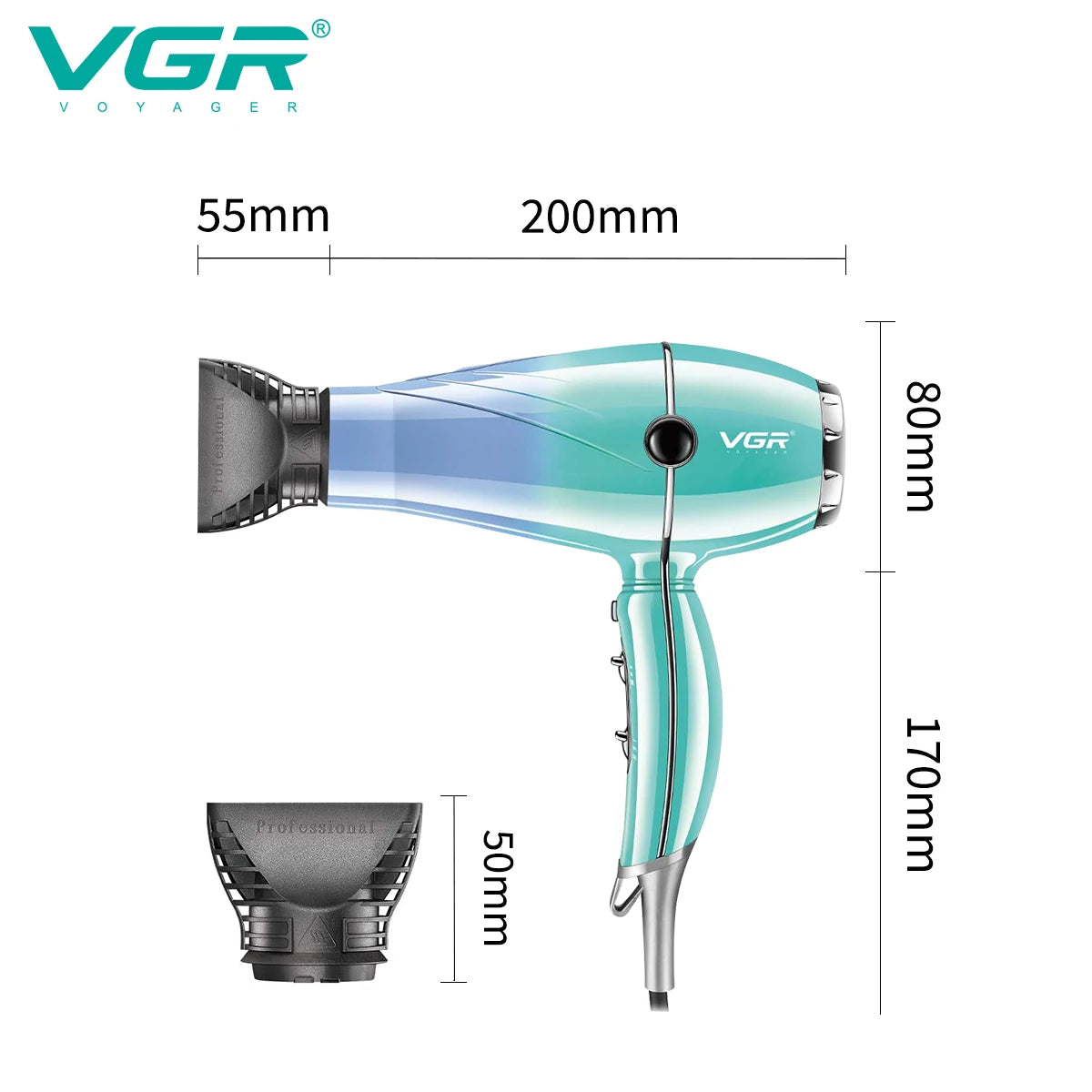 Hair Dryer Professional Air Blower Hot and Cold Adjustment Hair Dryer Machine Powerful Hair Salon for Household Use V-452