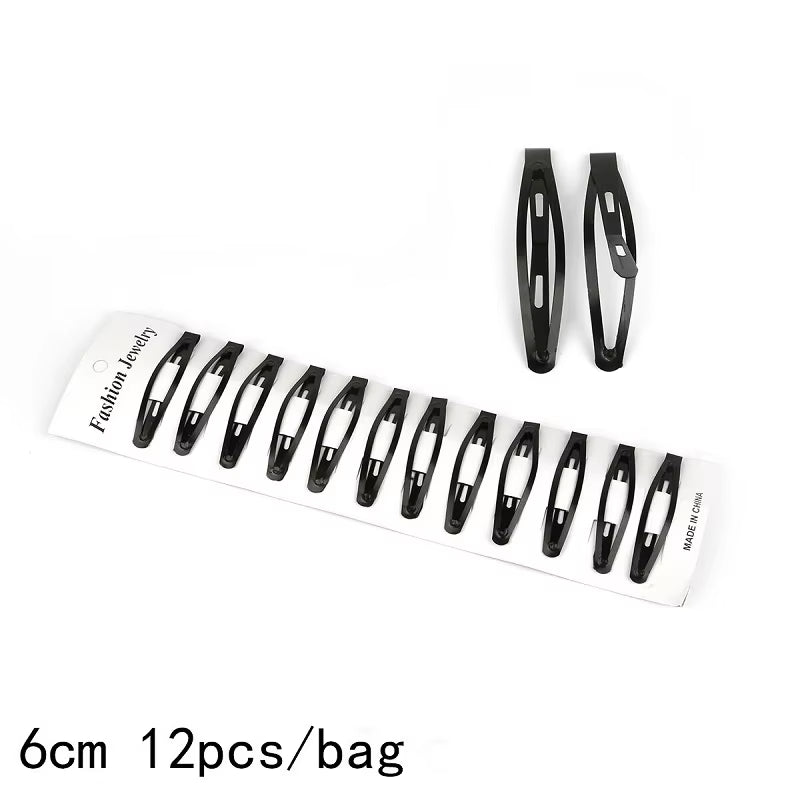 Black Sample 12Pcs/Set Metal Hair Barrettes Hairpins BB Headbands Hair Clips for Girls Womens Hairgrips Hair Styling Accessories