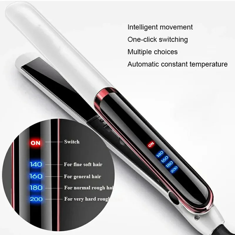 2 in 1 Portable Hair Straightener Flat Irons Straight and Curly Hair Ceramic 2022 Design Dual Voltage Hair Straightener