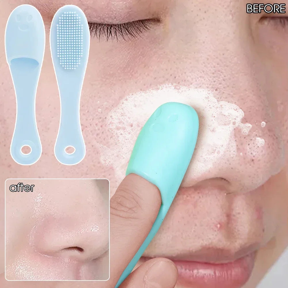 Silicone Nose Brush Facial Pore Cleaner Portable Blackhead Double-Sided Massage Brushes Beauty Cleaning Tool Facial Nasal Scrub