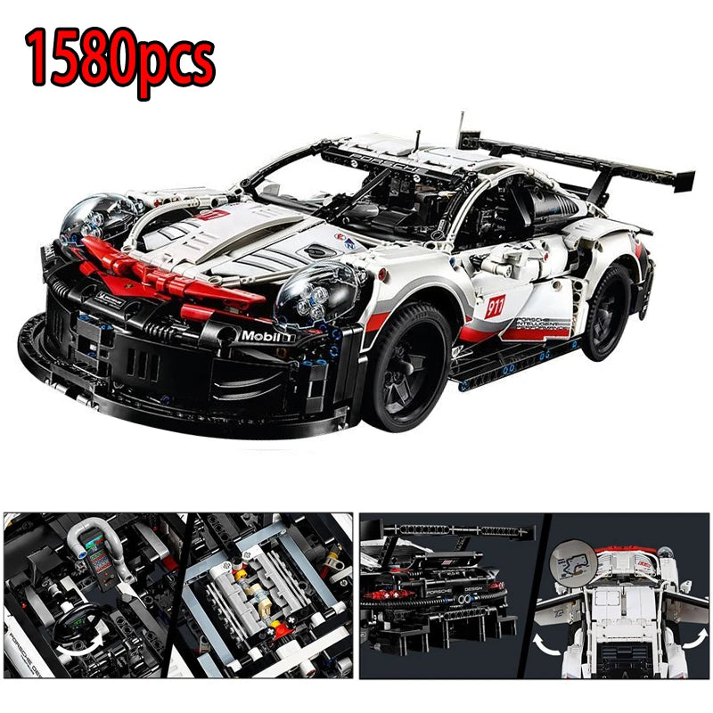 Technology Remote Control Sports Car 911 RSR Moc Racing Building Block Model Car DIY Toy Children Birthday Boy Gift Compatible