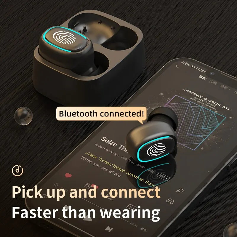 Wireless Bluetooth Headset Touch Light Mini High Quality Earplugs anti Sweat HD Sound Quality Stereo Universal Headset