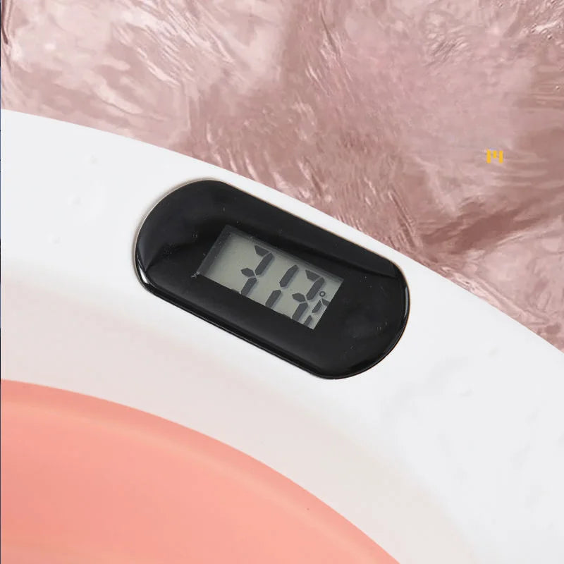 Baby Bath Tub Foldable, Reclining and Seating Large Children Home Newborn Products Comfortable and Safe Lock Temperature