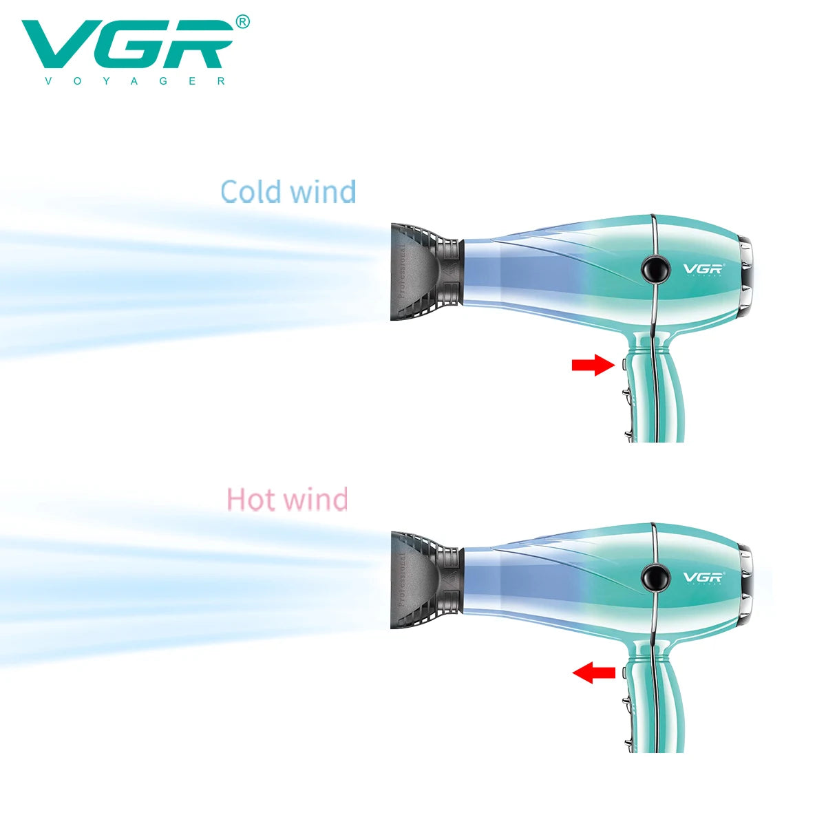 Hair Dryer Professional Air Blower Hot and Cold Adjustment Hair Dryer Machine Powerful Hair Salon for Household Use V-452