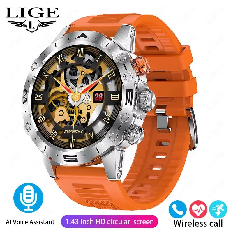 Bluetooth Call Smartwatch for Men Outdoor Sports Waterproof Watches Custom Dials Real Heart Rate Monitoring Smart Watch Man