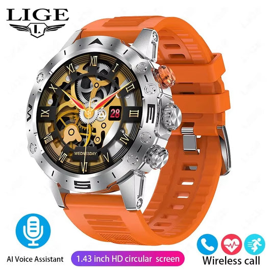 Bluetooth Call Smartwatch for Men Outdoor Sports Waterproof Watches Custom Dials Real Heart Rate Monitoring Smart Watch Man