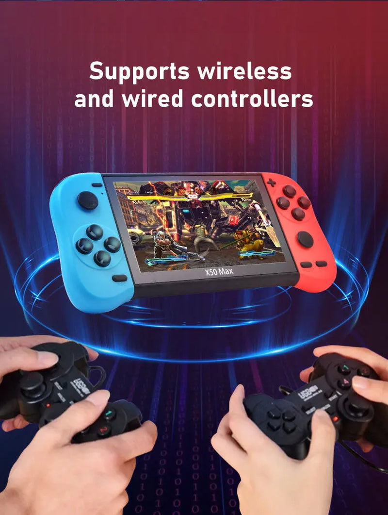X50 MAX Handheld Game Console for PS1 Retro Games Kids Video Game Player for GBA/SNES Portable Audio Gaming Console