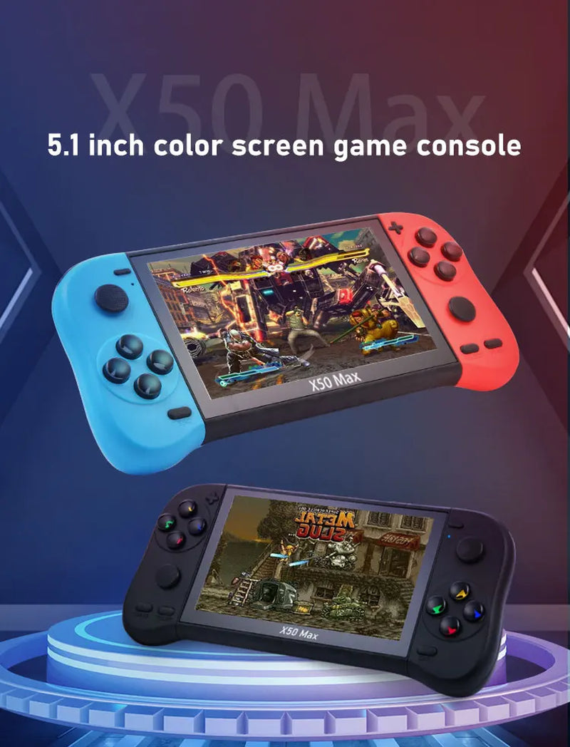 X50 MAX Handheld Game Console for PS1 Retro Games Kids Video Game Player for GBA/SNES Portable Audio Gaming Console
