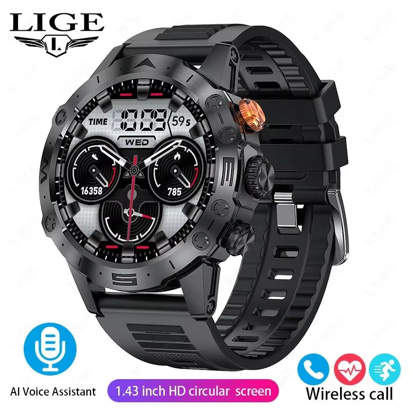Bluetooth Call Smartwatch for Men Outdoor Sports Waterproof Watches Custom Dials Real Heart Rate Monitoring Smart Watch Man