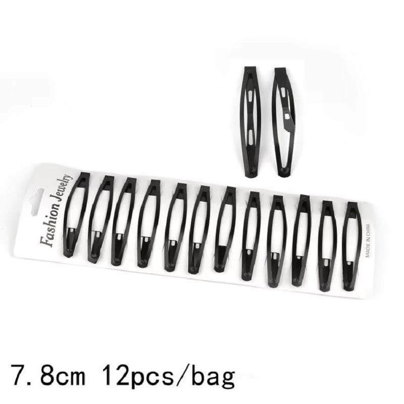Black Sample 12Pcs/Set Metal Hair Barrettes Hairpins BB Headbands Hair Clips for Girls Womens Hairgrips Hair Styling Accessories