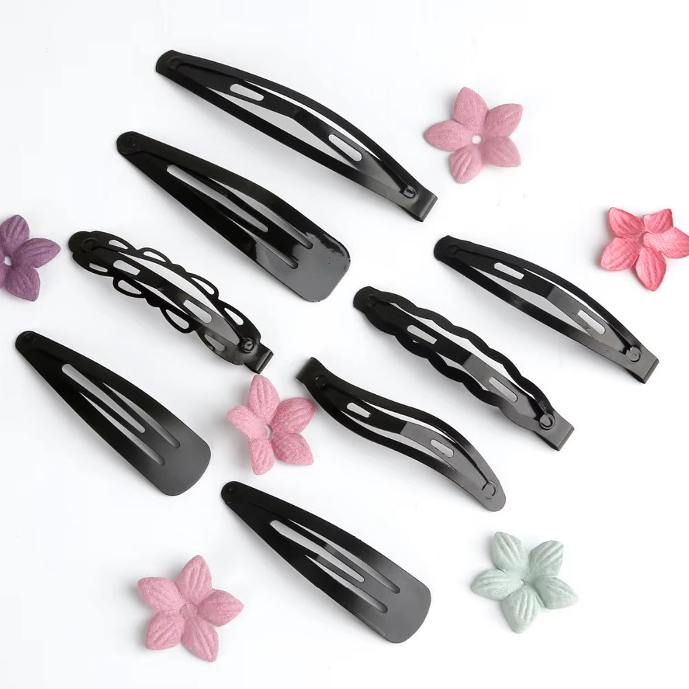 Black Sample 12Pcs/Set Metal Hair Barrettes Hairpins BB Headbands Hair Clips for Girls Womens Hairgrips Hair Styling Accessories