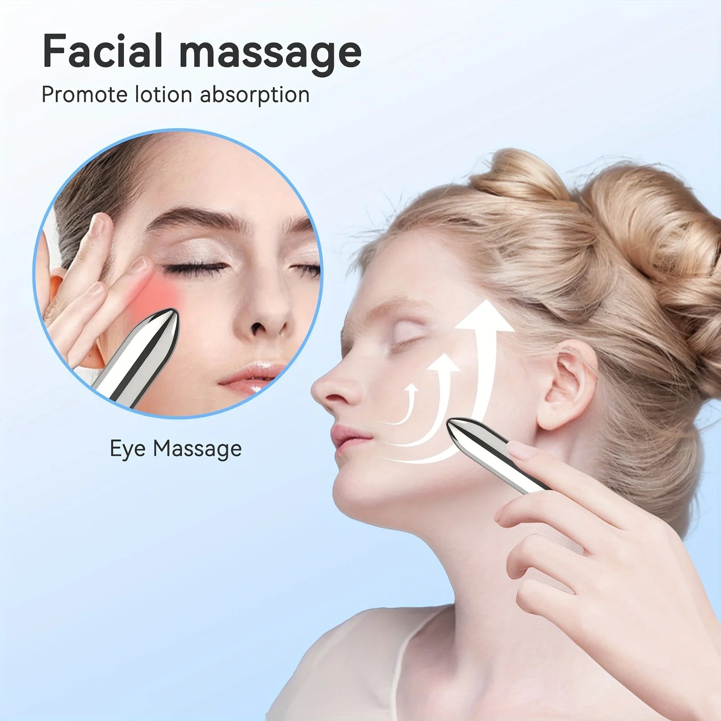 1Pc Mini Vibrating Massager Facial and Eye Massage Treatment Promotes Lotion Absorption Portable for Home and Travel Beauty Tool