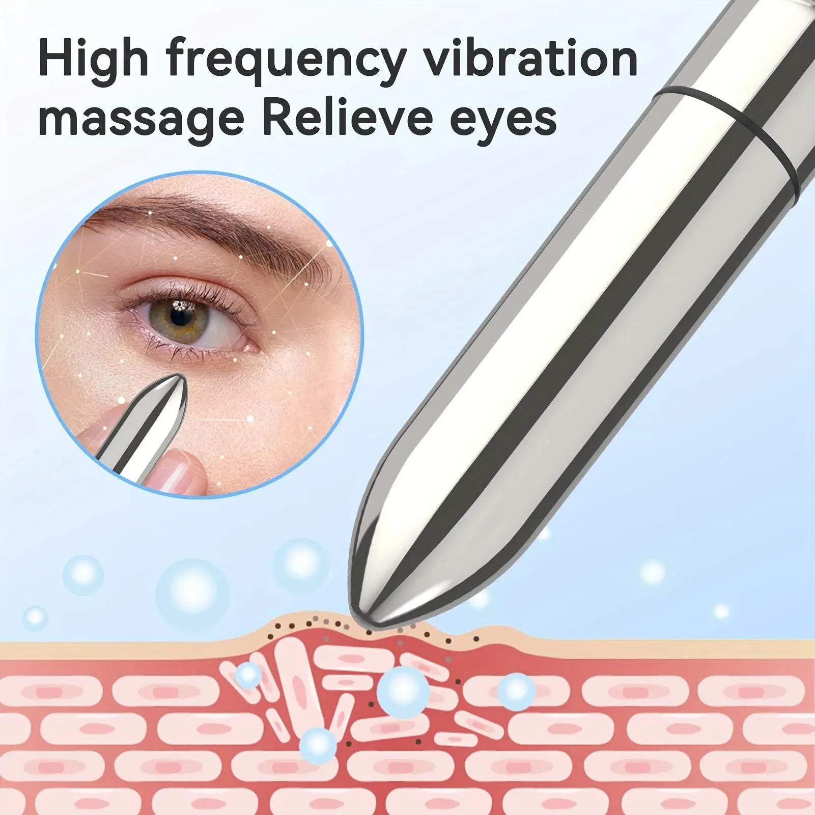 1Pc Mini Vibrating Massager Facial and Eye Massage Treatment Promotes Lotion Absorption Portable for Home and Travel Beauty Tool