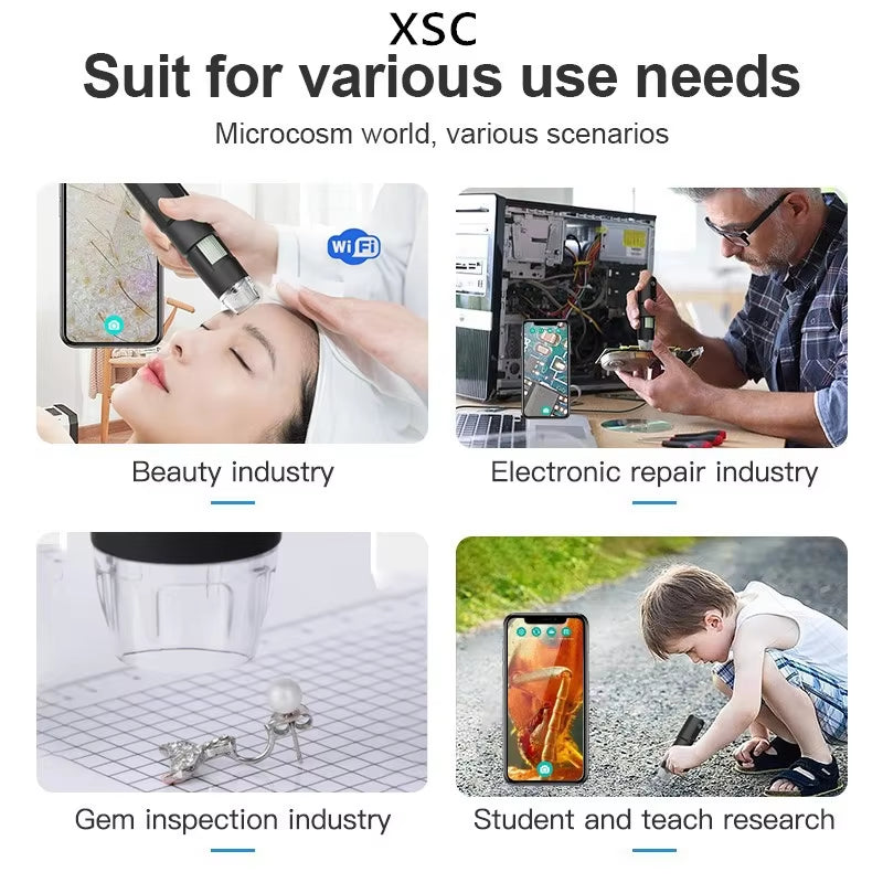 Wireless Dermatoscope Scalp Skin Analyzer Machine 1000X Facial and Body Analyzer Electronics Microscope Beauty Health Profession
