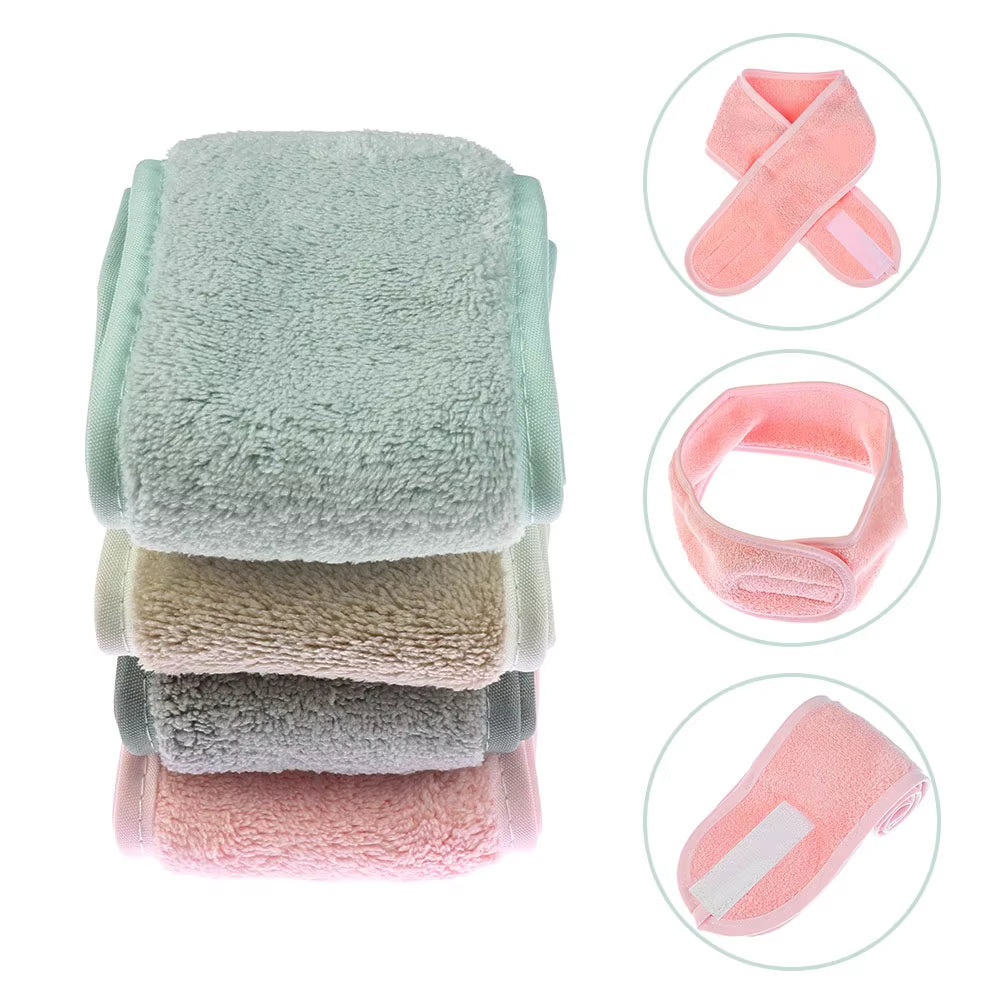 Adjustable Wide Hairband Makeup Head Band Toweling Hair Wrap Shower Cap Stretch Salon SPA Facial Headband Make up Accessories