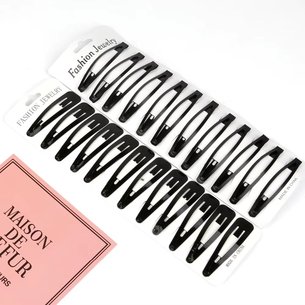 Black Sample 12Pcs/Set Metal Hair Barrettes Hairpins BB Headbands Hair Clips for Girls Womens Hairgrips Hair Styling Accessories