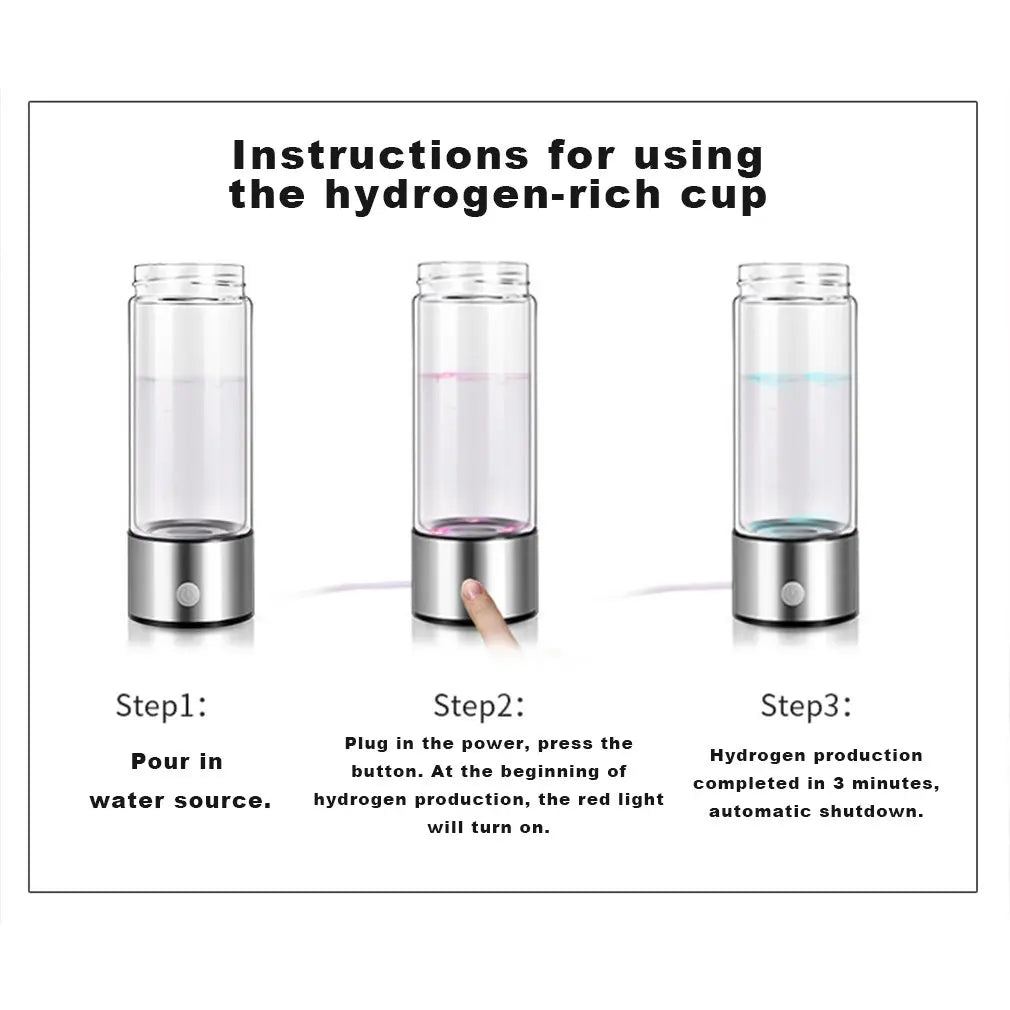 Electric Water Filter Hydrogen Water Generator Water Bottle Lonizer Maker Hydrogen-Rich Water Antioxidants ORP Hydrogen Bottle